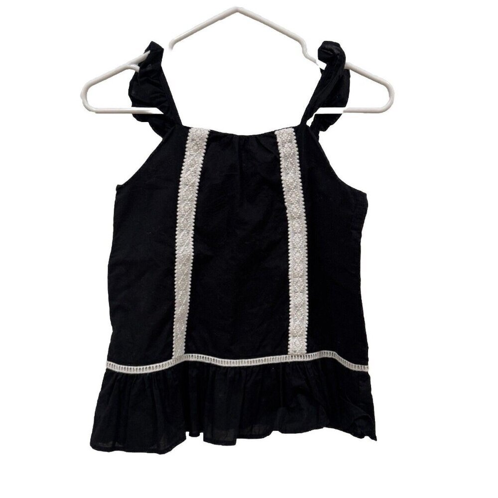 Janie and Jack Girls' Peplum Top with Crochet Trim - Size 10